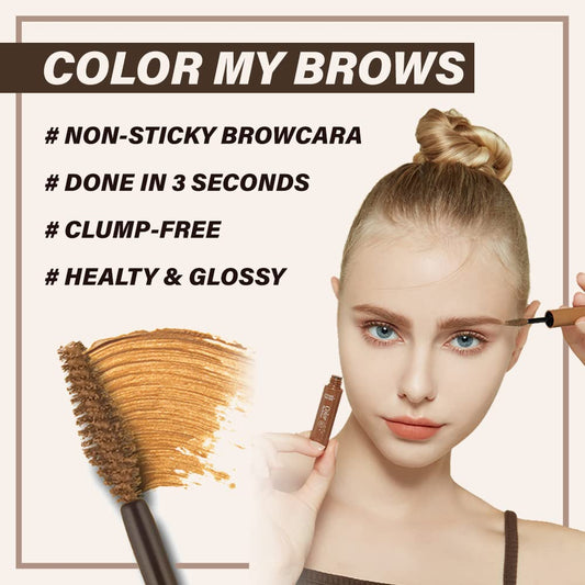 ETUDE Color My Brows, Brow Mascara, 3D Natural Coloring, Beeswax & Carnauba Wax, Moisturizing Brow Care, Eyebrow tint, Soft Gel Texture, Korean Makeup, Beauty, Natural Brown (0.152 Fl Oz)