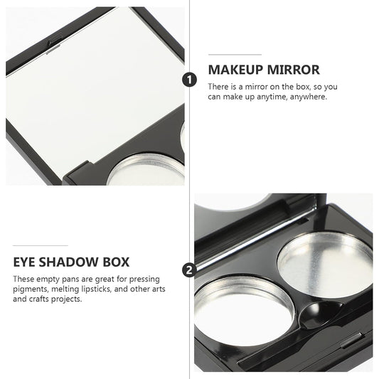 Empty Magnetic Eyeshadow Makeup Palette with 2Pcs Round Metal Pans,Magnetic Makeup Palette, Empty Makeup Palette,Aluminum Blush Empty Magnetic Eyeshadow Case,Customizable Beauty Organizer