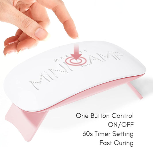 Makartt UV LED Nail Lamp: UV Light for Gel Nails, 6W Mini USB Portable Lamp Fast Drying Gel Polish Curing Light 60S Timer Dryer Manicure Salon Home DIY