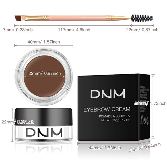 2Pcs Brow Pomade Set with Dual-ended Eyebrow Brush, High pigment Water proof Natural finish Eyebrow Makeup Set with Eyebrow Brush for Women and Girls(08#)