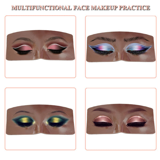 Makeup Practice Face Board, 3D Realistic Practice Makeup Face Set, Makeup Mannequin Face with Makeup Kit for Professional Makeup Artists Students and Beginners to Practice Eyes Eyeshadow Makeup