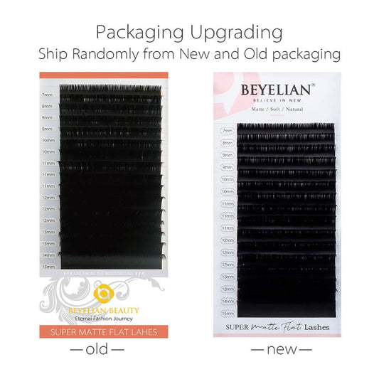 BEYELIAN Eyelash Extensions, Individual Lashes, 0.15mm D Curl 15mm Super Matte Classic Lash Extensions, Ellipse Flat Eyelash Extension, Light and Soft Natural Look for Professional Salon Use