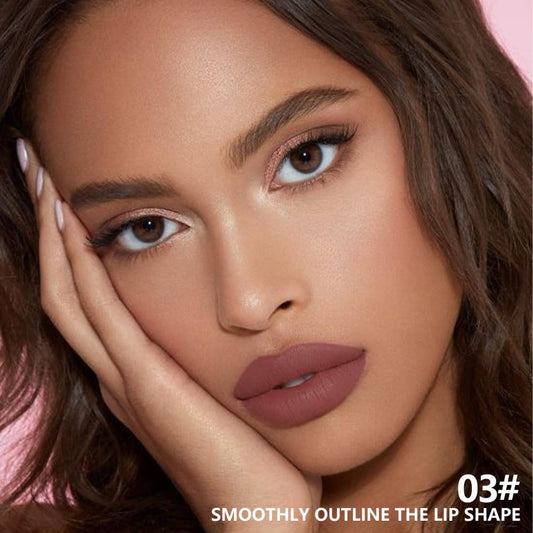 Matte Lipstick Crayon for Women, Nude Brown 24 Hour Lipstick Lip Liner Pencil, Neutral Lip Stick Lipliner Long Lasting Waterproof Smudge Proof, Vegan & Cruelty-Free, 03