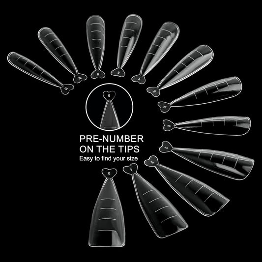 120Pcs Dual Nail Forms,Flat Stiletto Extension Poly Nail Gel Nail Forms Full Cover Reusable Nail Molds 12 Sizes for Solid Nail Gel Glue Nail Art Design Salon&DIY