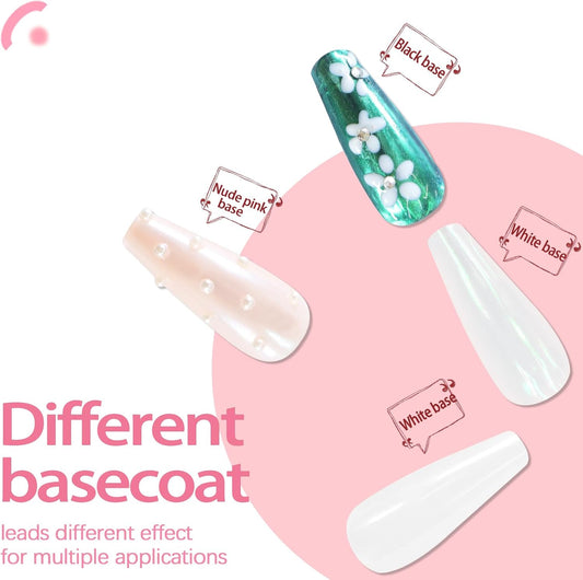 Allstarry White Pearl Chrome Nail Powder, 2 Colors Aurora Powder Metallic Mirror Effect Glitter Powder Pearlescent Ice Transparent Mermaid Pigment Dust for Gel Polish Nail Art- White Pearl Peacock