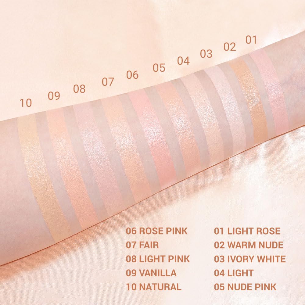evpct under Eye Brightener, Nourishing Luminous under Eye Concealer Color Corrector for Dark Circles, Waterproof Naturactor Concealer Pot make up for face Eye Ring corrector de ojeras, 06# Rose Pink