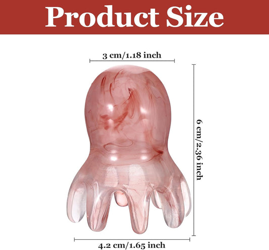 2 Pcs Octopus scalp massager, Portable scalp scrubber massage tool Headache and Stress Relief, silicone hair head massager scalper Acupressure Comb, Deep Relaxation acupressure tool Home Office