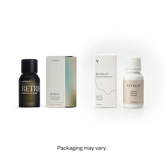 Vitruvi Retreat Restorative Essential Oil Blend100% Pure Grapefruit Palma Rosa and Eucalyptus Oil (0.5 fl.oz)