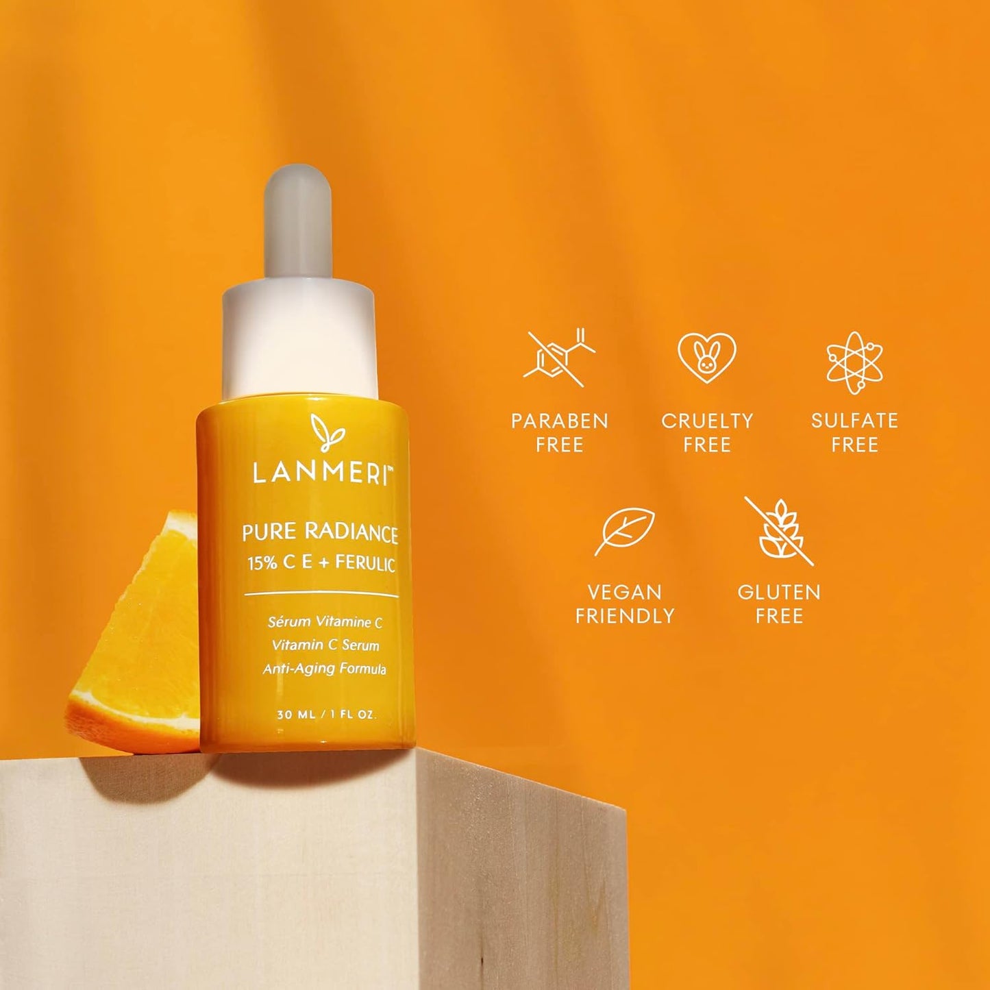 Vitamin C Serum With Ferulic Acid: CE Ferulic Face Serum With 15% Ascorbic Acid, Vitamin E, Hyaluronic Acid - Vit C Serum for Deep Hydration, Brightening, Anti-aging, Anti Wrinkle, Skin Repair 1 Fl Oz
