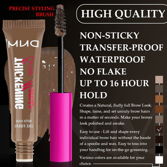 BINGBRUSH Tinted Thickening Brow Gel Brown Mascara,Brow Fast Sculpt,Waterproof, Transfer-proof, Brush to Fill in Eyebrows and Cover Gray Hairs - Cruelty Free - Light Medium Brown (2pcs 06 Brunette)