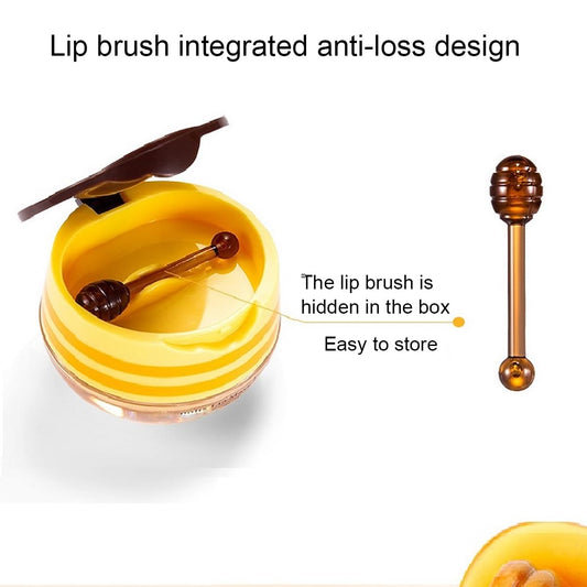 4 PCS Bee Lip Balm Honey Pot,Lip Mask Propolis Moisturizing,Prevention Dry and Cracked Lip Scrubs Exfoliator Lip Wrinkle Skin Care Products (Honey & Strawberry & Watermelon & Apple Lime)