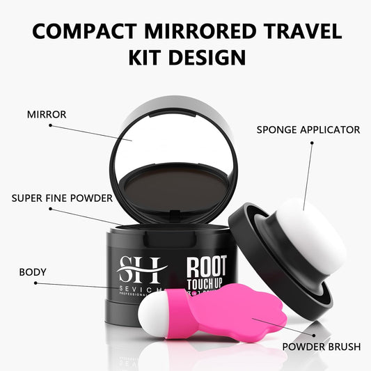 Sevich Hairline Powder 2.0,Instantly Conceals Hair Loss, Root Touch up Powder, Hair Shadow Toppers for Women & Men Thinning Gray Hair, Windproof & Sweatproof, 48H Makeup Lasting, Medium brown