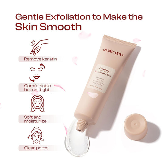 QUARXERY Purifying Exfoliating Gel 2Pcs:Gentle for Face - Facial Peeling Gel Scrub for Face Cleans Dirt & Oils