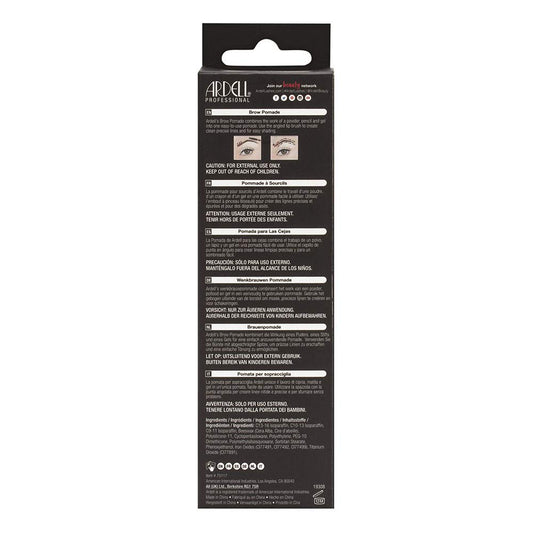Ardell Brow Pomade - Medium Brown, Smudge-Proof Long-Lasting Eyebrow Makeup, with Dual-Ended Precision Brush and Spoolie for Defined and Natural Brows, 1 Pack