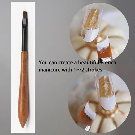 Nail Brush and French Tip Brush, Watercolor Paint Brushes for Oil Painting, Acrylic Paint Brushes(1 Pack) (Brown)