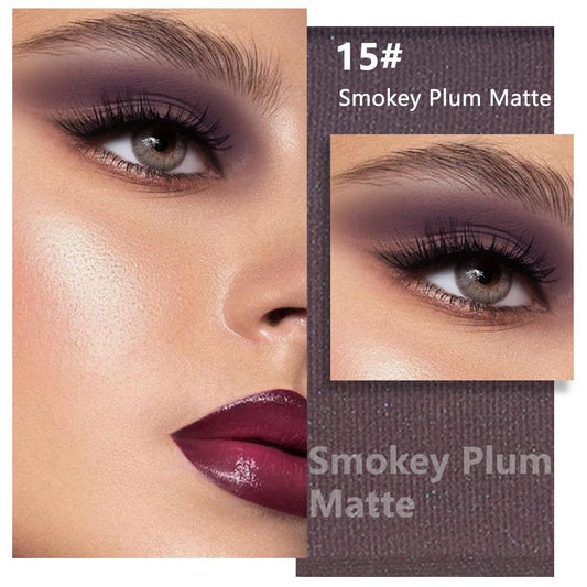 Matte Singe Eye Shadow Palette Makeup, Matte Smokey Plum Monochrome Eyeshadow For Old Women, Mini Singe Pressed Pigmented Waterproof Sombras Para Ojos, Vegan, Talc,Paraben & Cruelty Free, 15