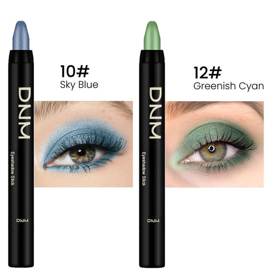 Kaely 2Pcs Cream Eyeshadow Stick Set for Eyes,Sky Blue & Greenish Cyan Shimmer Pen,Eye Brightener Halloween Makeup,sombras para ojos,Smooth Eye Shadow Highlighter Crayon Pencil Waterproof,10+12