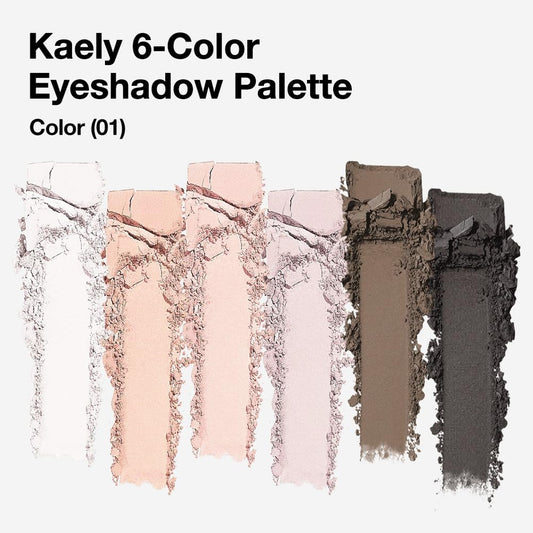 Kaely 6 Color Mini Nude Eyeshadow Palette Makeup, Highly Pigmented Eye Shadow Palette Waterproof, Natural Matte Eye Shadow Palette, paleta de sombras de ojos, Vegan & Cruelty-free, 01