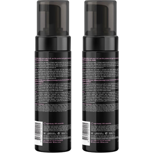 b.tan Ultra Dark Self Tanner Mousse Bundle | I Want The Darkest Tan Possible - Fast, 1 Hour Express Sunless Tanning Foam, Golden Bronzing Glow, Face & Body, No Fake Tan Smell, 6.7 Fl Oz, Pack of 2