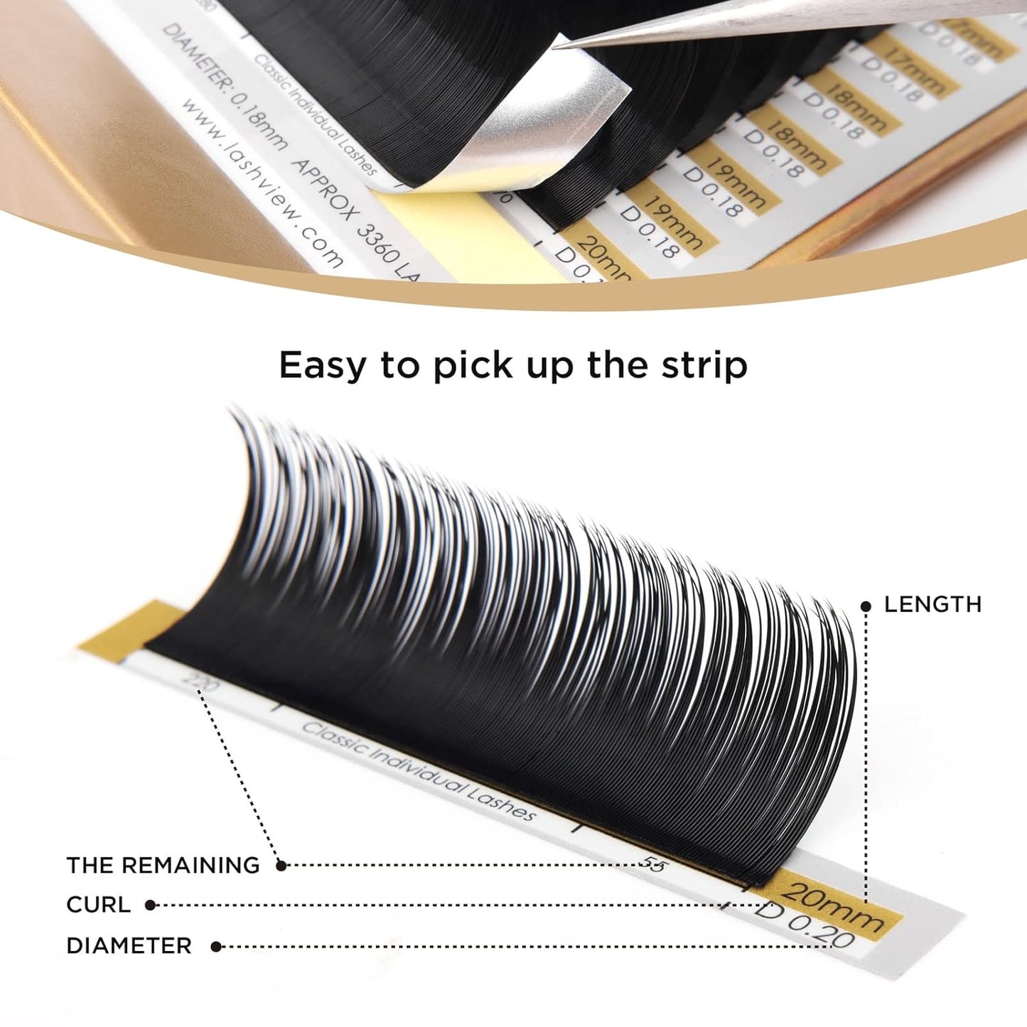 LASHVIEW 0.20 Thickness Eyelash Extensions 9mm D Curl Silk Fake Natural Thick Lashes Individual Semi-Permanent Eyelashes Silk lashes (Salon Use)