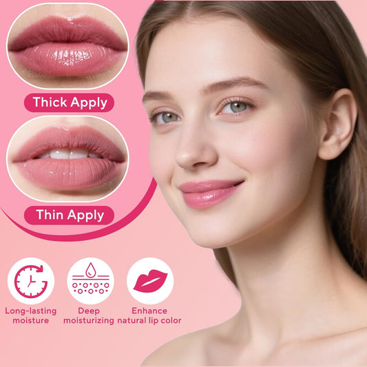 Honey Lipstick Tinted Lip Balm, Sheer Lightweight Lip Stain for All Skin Tones, Moisturizing Nourishing Lipstick for Women All Skin Tones, a Hint of Natural Cherry Tint, Pink Honey
