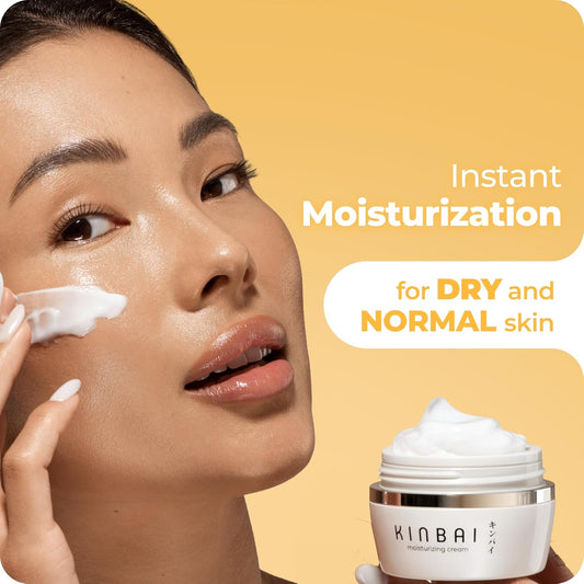 Face Cream Moisturizer for Women, Facial Lotion for Dry Skin, Hydrating Face Moisturizer, Moisturizing Collagen Peptide Cream, Fragrance Free, Japanese Skin Care, Made in Japan, 1.7 Fl.Oz
