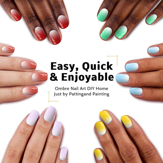 Sponge Pat Paint Nail Gel, 9 Colors Ombre Nails Gradient Gel Nail Blush Blooming Aura Nails Drawing Stripper Floral Painting Nail Art, No Wipe, UV/LED Curing (9 Colors C)