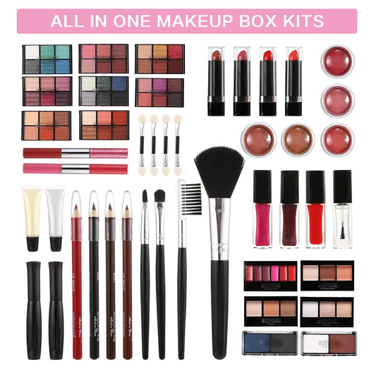 All in One Makeup Kit for Teens, 106 Pcs Professional Makeup Kit for Women Full Kit, Include Eyeshadow Palette, Lipstick Set, Concealer, Foundation, Lipgloss, Makeup Brush (White)