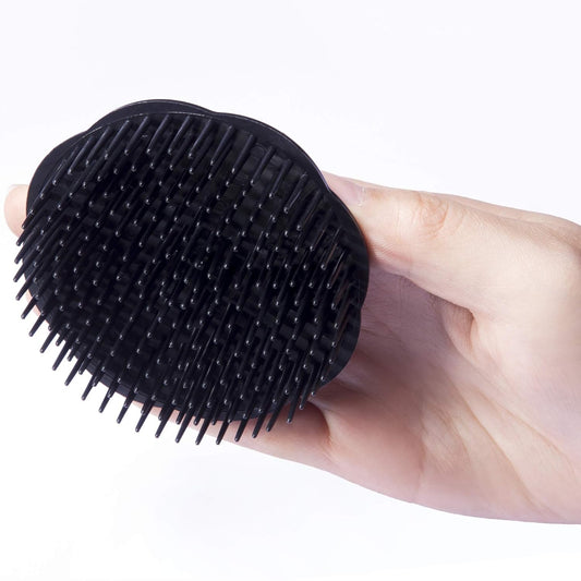 Hair Scalp Brush Dandruff Cleaning Brush Shower Scalp Shampoo Brush Scalp Massager Pack of 4 (Black and red)
