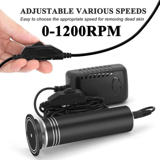 Upgraded Electric Callus Remover for Feet (Adjustable Speed) Professional Electric Foot File Foot Sander Foot Grinder for Dead Skin Pedicure Tools with 60 Replaceable Sandpaper, Black