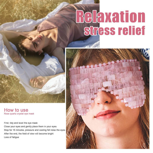 Jade Eye Mask, Rose Quartz Eye Mask,Gemstone Eye Mask Anti Aging Therapy Hot or Cold Using