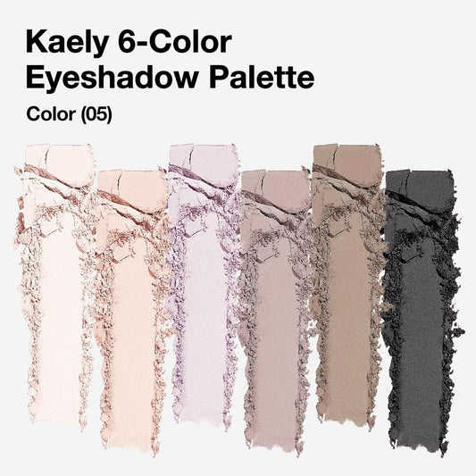 Kaely 6 Color Mini Nude Smoky Eyeshadow Palette Makeup, Highly Pigmented Eye Shadow Palette Waterproof, Natural Matte Eye Shadow Palette, paleta de sombras de ojos, Vegan & Cruelty-free, 05