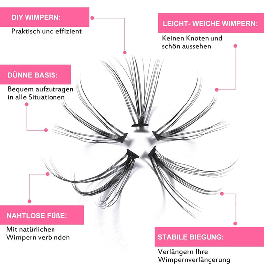 Individual Lashes 20D-D-0.07-9-16mix Cluster Lashes 20D C D Curl Wispy Lashes Bottom Lashes DIY Lashes At Home (20D-D-0.07,9-16mix)