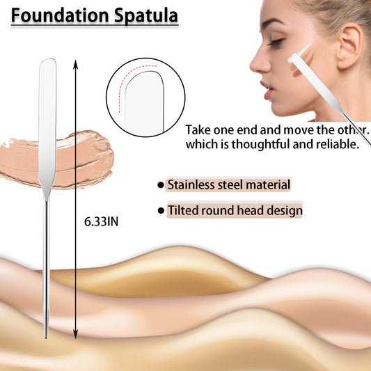 Picasso Makeup Spatula,Foundation Spatula,Foundation Palette,Make Up Spatula Tool,Mixing Nail Art Palette Beauty Skincare Cosmetic Spatula Makeup Tools,(Spatula+Palette+2 Pcs Powder Puff)