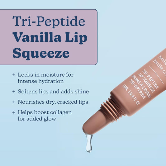 Blume Tri-Peptide Vanilla Lip Balm - Superbalm Lip Moisturizer with Shea Butter and Squalane to Deeply Hydrate & Heal Dry, Cracked Lips - Cruelty Free & Vegan Lip Plumper (0.4 Fl Oz)