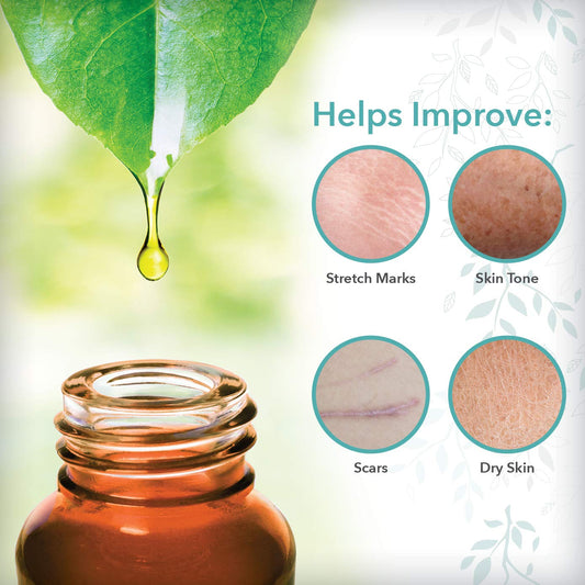 ReToneยฎ Body Oil: Stretch Mark Prevention -Non-greasy finish - Infused with Gotu Kola - No mess dispenser - Tamanu oil + Argan Oil + Rosehip Oil + Jojoba Oil + Vitamin E C (dry skin, uneven skin tone)