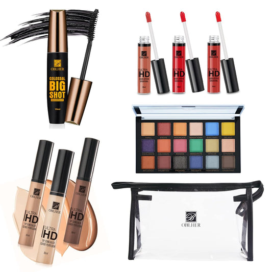 Makeup Kits Contour Palette Set Make Up Kit For Women Full Kit, Ultimate Foundation Combination - Foundation Blending Beauty Spong Cosmetic Bag Natural Makeup Gifts For Teenage Girls.