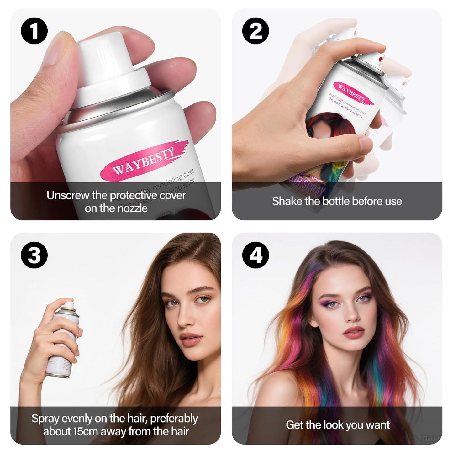 Temporary Hair Color Wax For Kids Women Men, Washable Hair Color Spray Non-Sticky For Cosplay Party DIY, Christmas Party, Halloween Crazy Hair Day (Pink, 4.06 oz)