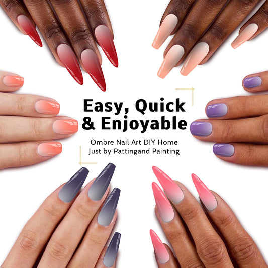 Sponge Pat Paint Nail Gel, Ombre Nails Gradient Gel Nail Blush Blooming Aura Nails Drawing Stripper Floral Painting DIY Nail Art, No Wipe, UV/LED Curing (12 Colors G)