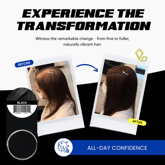 PrimeLook Hair Building Fibers, Luxurious Building Fibers for Thinning Hair, Superior Formula for Men & Women, Instant Volume, Matches Colors (27.5g, Black)