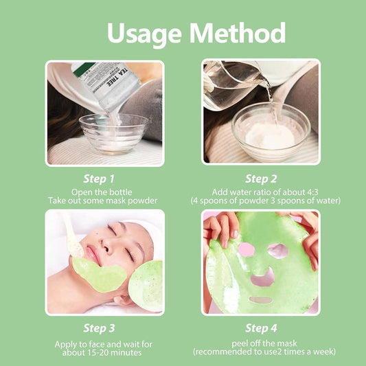 Jelly Mask for Facials, Hydrating & Moisturizing Peel-Off Rubber Gel Face Mask Skin Care for Deep Hydration & Glow, 23 Fl Oz Jar Professional Spa Use for All Skin Types with Tea Tree Essence