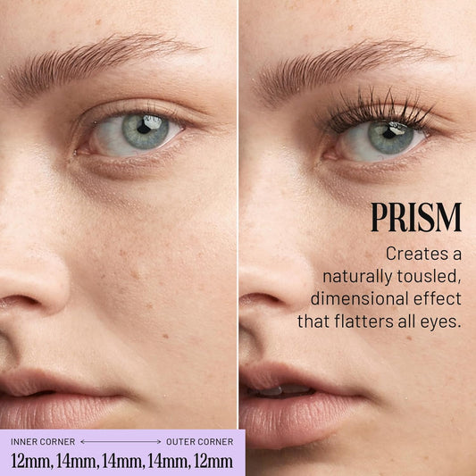 Lilac St - Prism Glamorous Faux Eyelash Clusters (10mm) - Dynamic & Fluttery Volume - DIY Lash Extension Wisps - Lightweight & Lifelike - Lasts 10 Days - Women Founded, Cruelty Free, Vegan - 10 Lashes