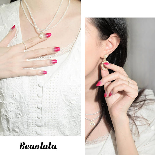 Nail Polish Strips, 32PCS Salon Quality Wraps, Long Lasting Gel Nail Stickers for Women Easy Apply& Remove (Cherry on Top Light Pink)