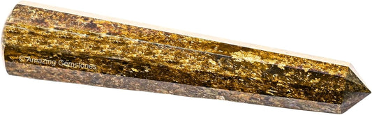 Amazing Gemstone Bronzite Crystal Wand Massage Stick - Pelvic Wand Gua Sha for Adults - Crystals and Healing Stones Massage Wands for Adults Gifts (Pointed)