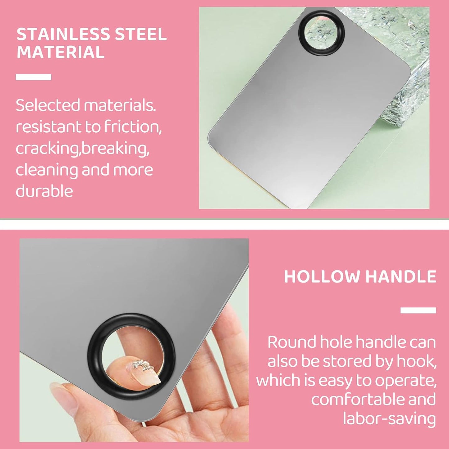 Makeup Mixing Palette with Foundation Brush and Spatula, Stainless Steel Makeup Palette Tray Mixer Nail Art Palette Mixing Tray