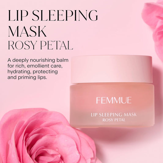 Lip Sleeping Mask (Rosy Petal) | Hydrating Balm to Soften Dry, Chapped Lips | Overnight Moisturizing Treatment With Vitamin E | Korean Beauty Skincare