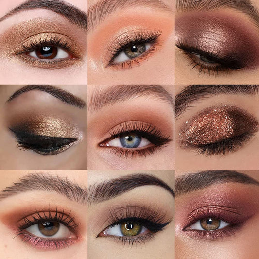 16 Girds Colorful Matte Shimmer Eyeshadow Palette for Eye Makeup,High Pigmented Eye Shadow Primers Powder Palet de sombras de ojos-Glitter Nude#