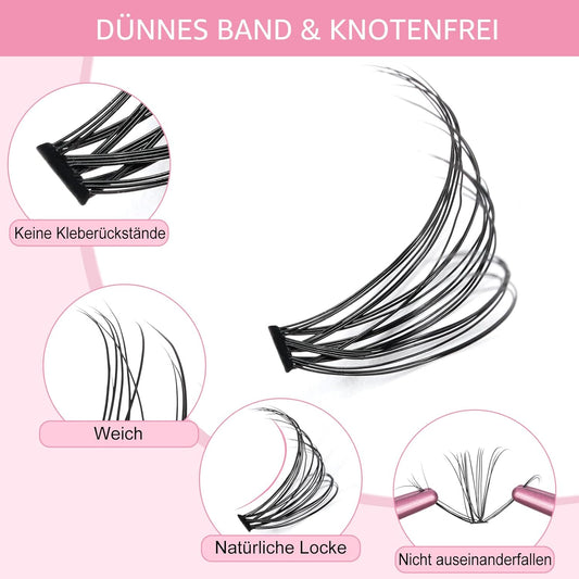 280 Pcs Individual Lashes 30D-C-0.07-9-16mix Cluster Lashes 10D 20D C D Curl Wispy Lashes Bottom Lashes DIY Lashes At Home(30D-C-0.07-9-16mix)