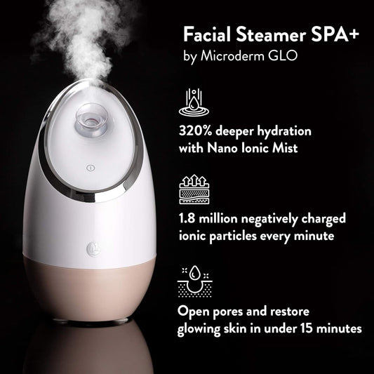 Microderm GLO - Facial Steamer and Youthful Skin Care Product Bundle