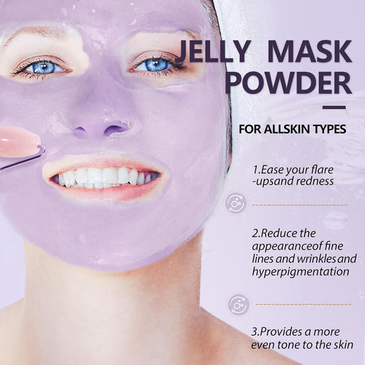 Jelly Mask for Facials, Hydrating & Moisturizing Peel-Off Rubber Gel Face Mask, Skin Care for Deep Hydration & Glow, 23 Fl Oz Jar Professional Spa Use for All Skin Types with Lavender essence
